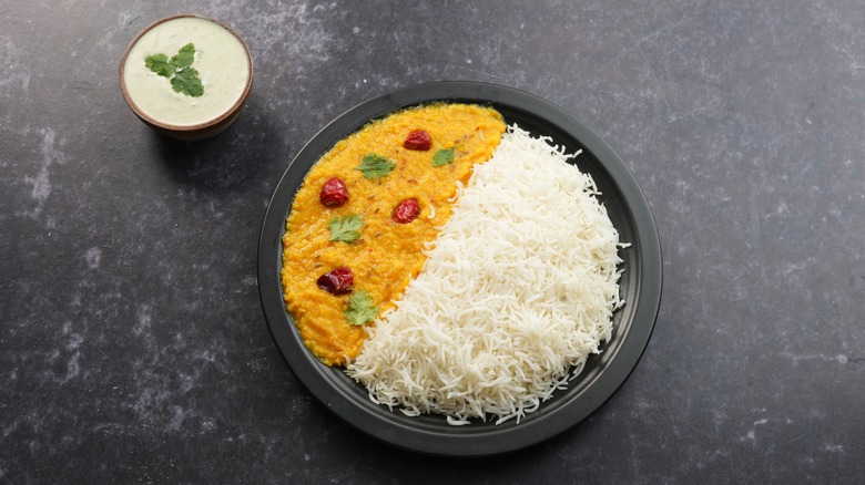 Bowl of daal with rice