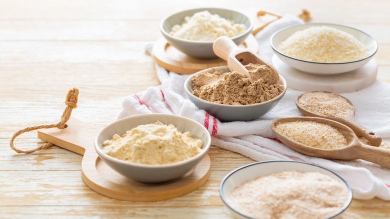 assortment of types of flour