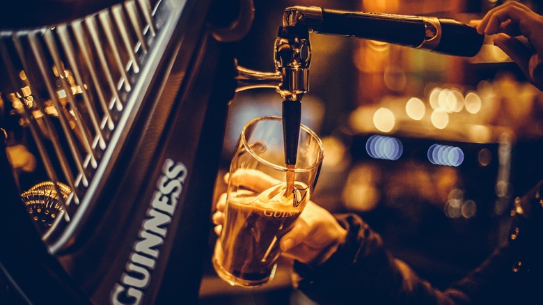 Pouring a pint of Guinness