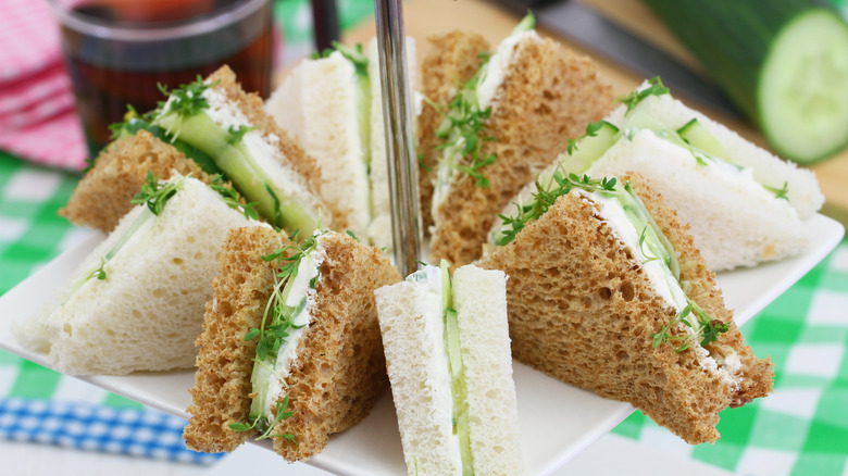 Tea sandwiches in a group