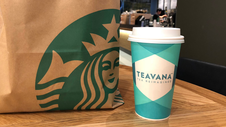 Starbucks bag with Teavana cup