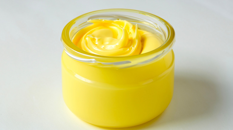 Tallow in glass jar