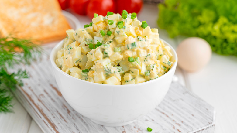 Fancy bowl of egg salad