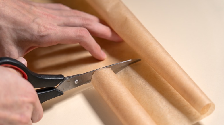 Rolling and cutting parchment paper