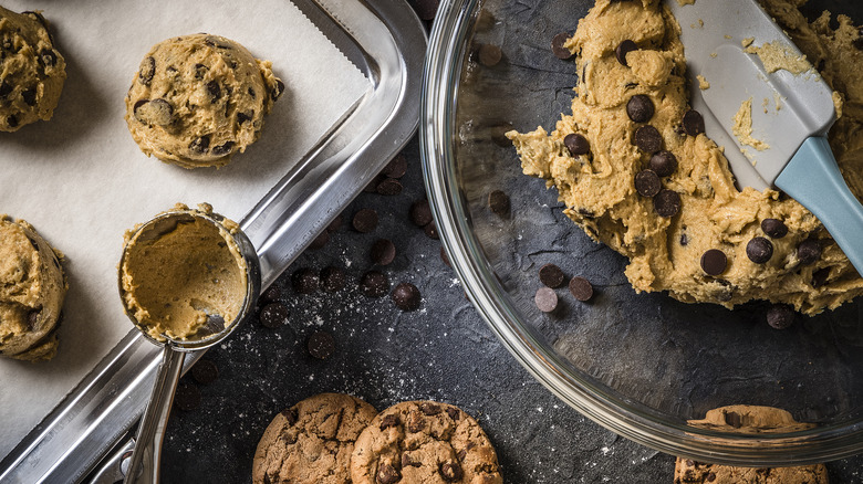 Baking chocolate chip cookies