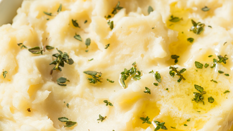 Close-up of mashed potatoes