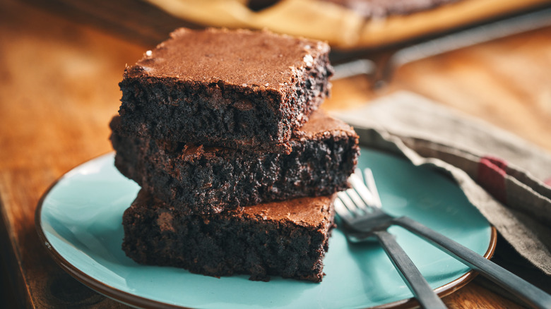 Freshly baked brownies