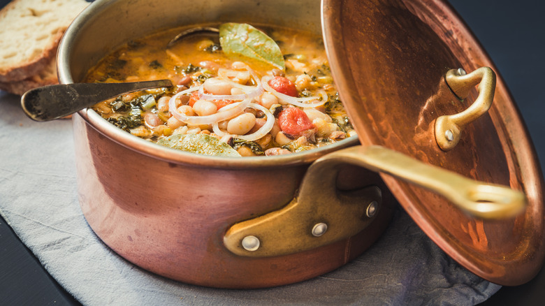 Typical Tuscan soup in pot