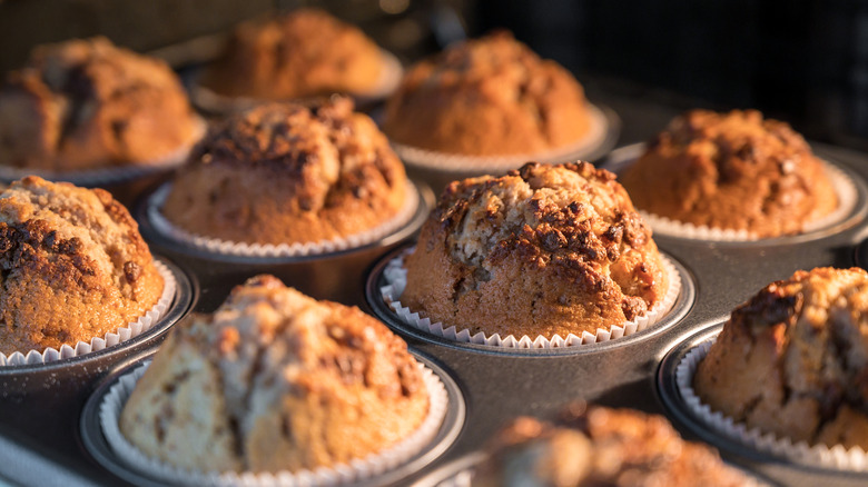 High-domed muffins in the oven