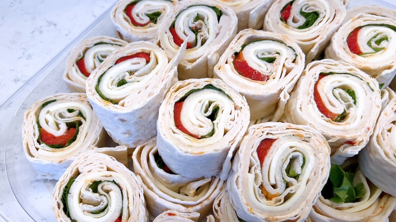 display of pinwheel sandwiches