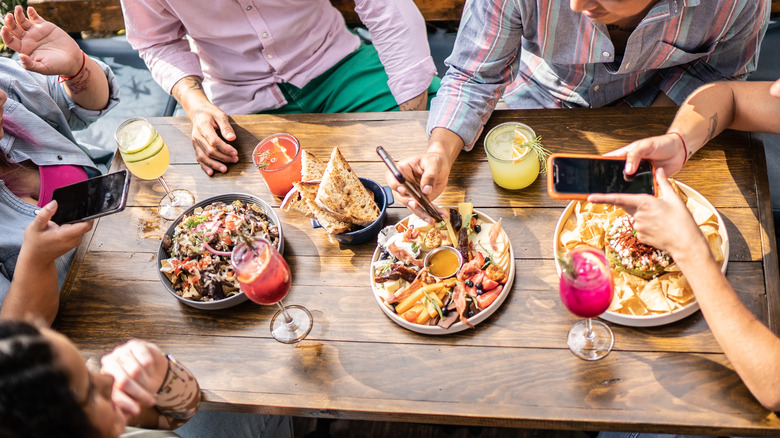 group of friends at dinner