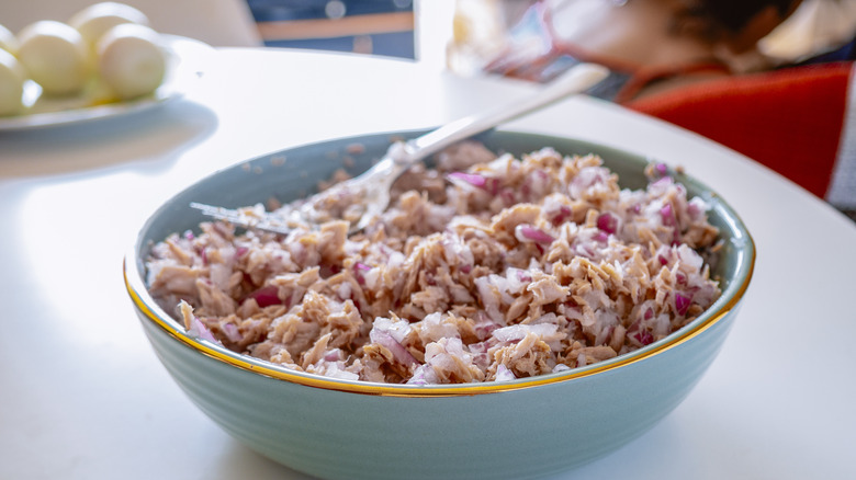 prepared batch of tuna salad