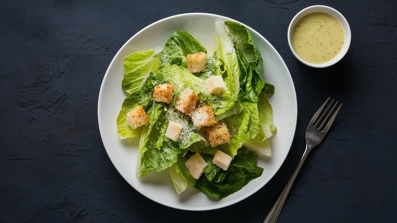 Caesar salad with side dressing