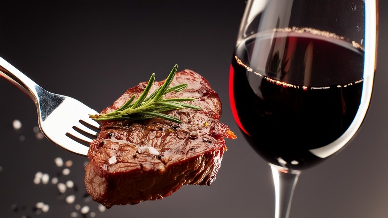 Steak and red wine