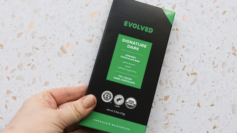 Evolved signature dark chocolate bar