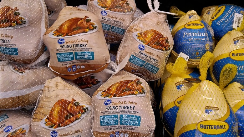 Store-bought turkey in packaging