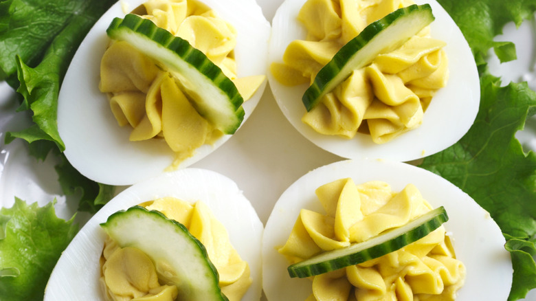 deviled eggs with cucumber