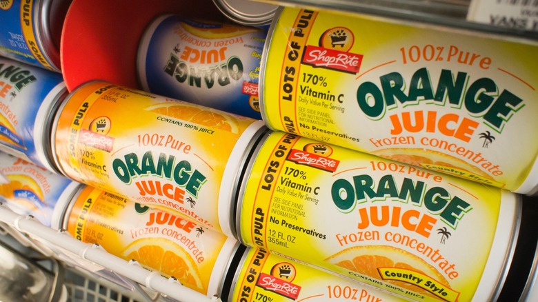 orange juice concentrate in cans