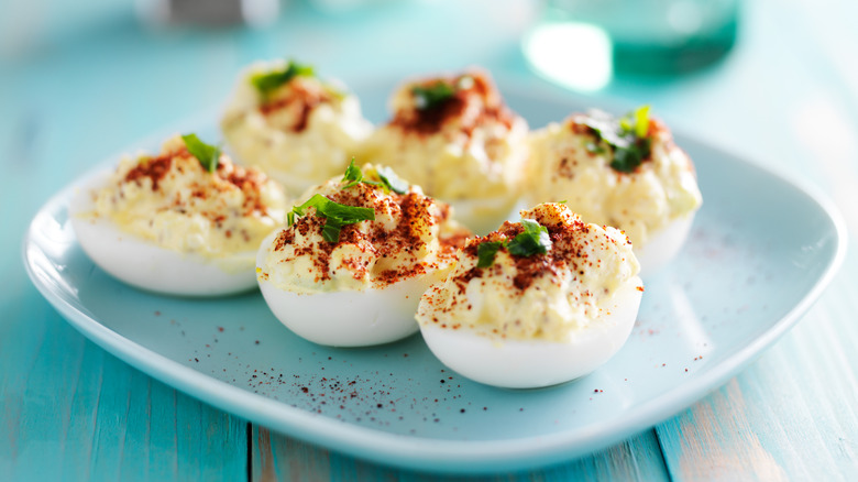 Deviled eggs on a plate