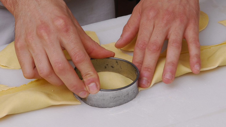 Chef preparing tortellini