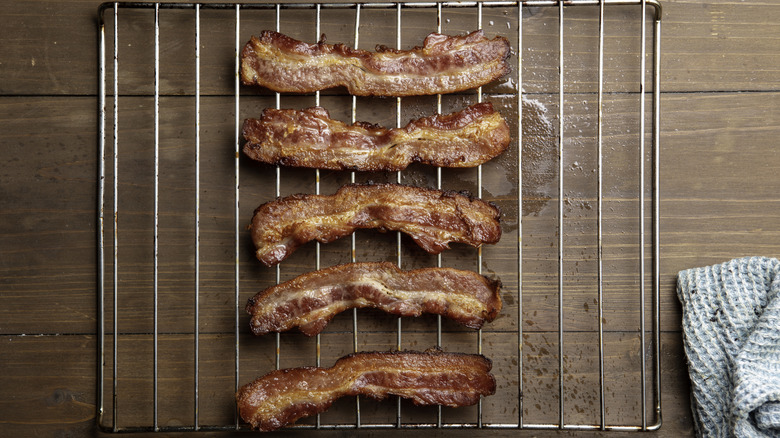 Bacon on rack