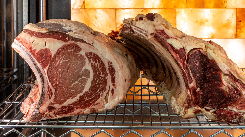 Dry aging steak in fridge