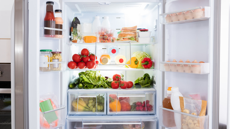 inside full refrigerator