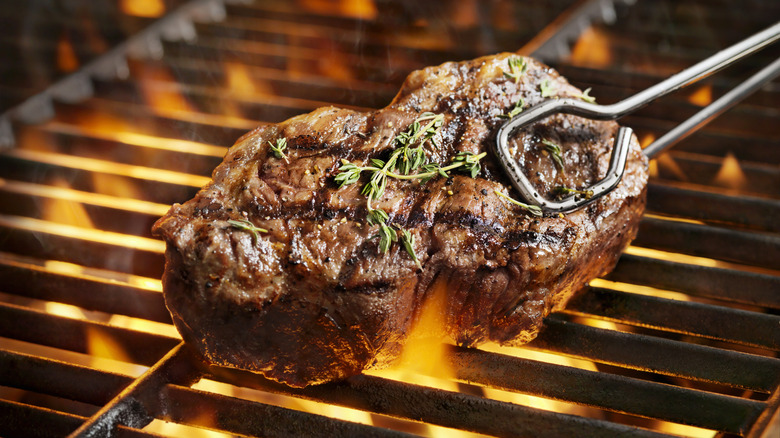 Sirloin steak grilled direct fire