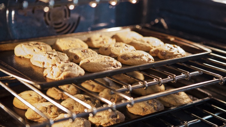 Cookies baking in the oven