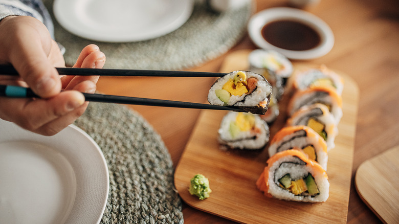 Homemade sushi rolls