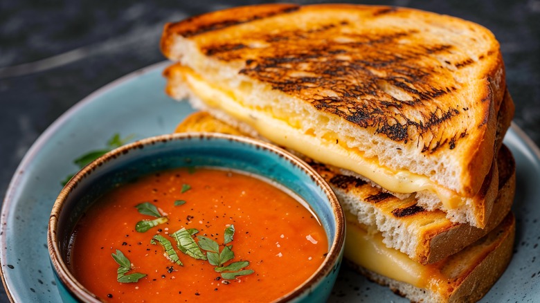 Grilled cheese and tomato soup