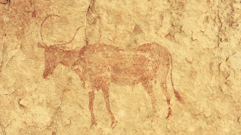 Neolithic cave painting of a cow from the Near East