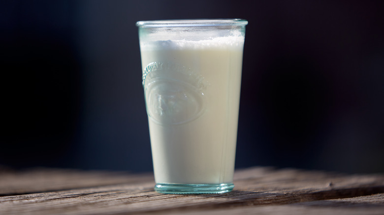 glass of raw milk