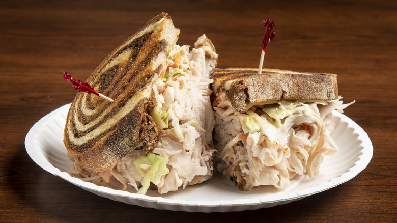 Turkey sandwich with coleslaw