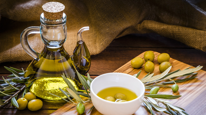 Container of olive oil