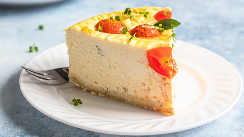 Savory tomato cheesecake