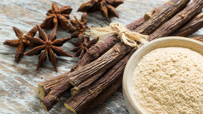 Licorice root, flour, and anise