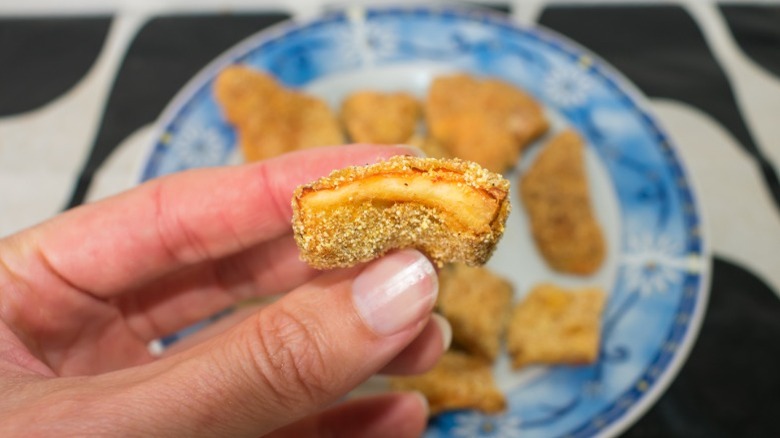 Chicken nugget made of chicken of the woods mushroom