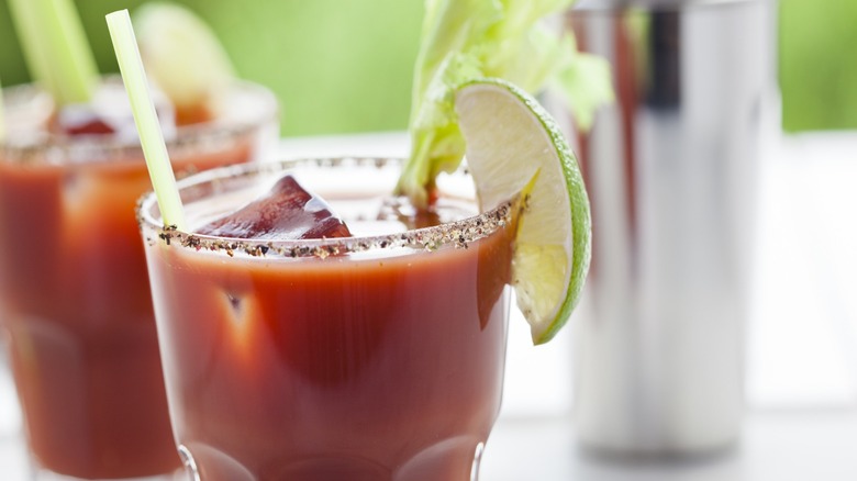 Bloody Marys with celery salt