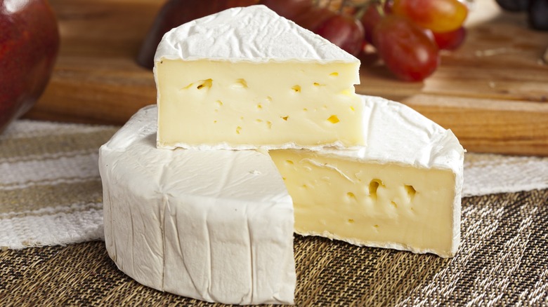 Wheel of Brie cheese