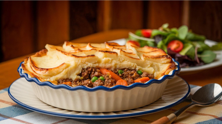 Pan of shepherd's pie casserole