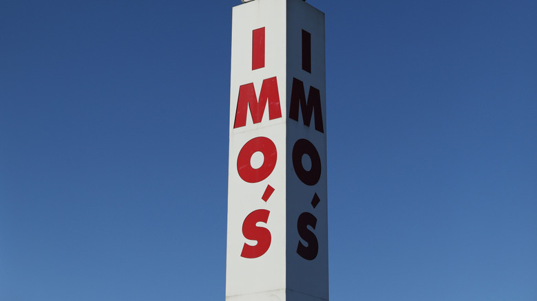 Tall Imo's pizza sign in St. Louis.