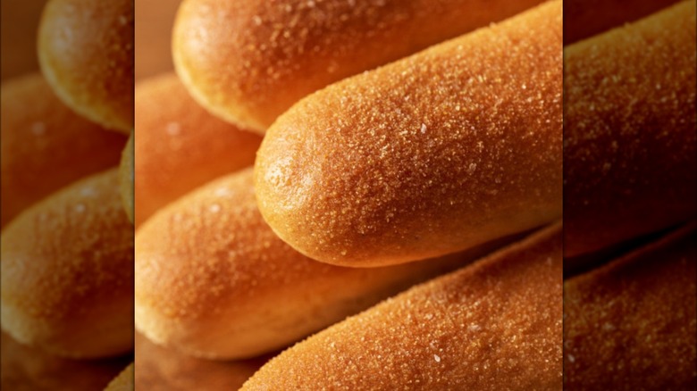 Close up of fresh breadstick.
