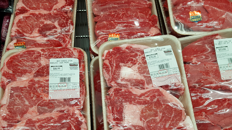 Costco prime beef on display