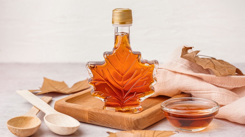 bottle of maple syrup