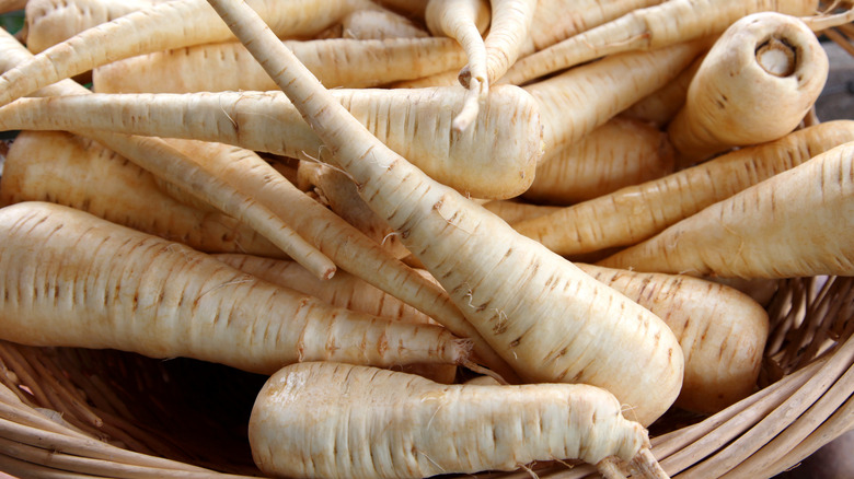 Basket of parsnips