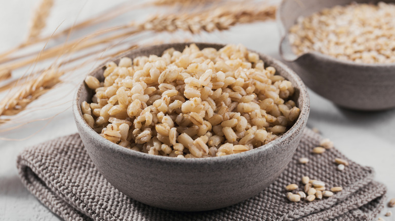 bowl of cooked barley