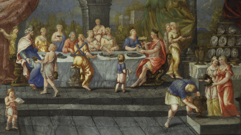 Alexander the Great at a banquet