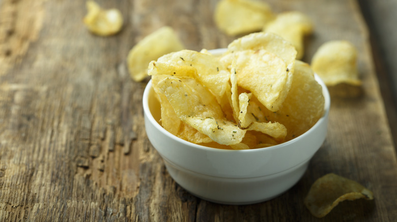 Bowl of potato chips