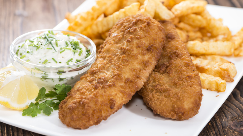 Plate of fish and chips